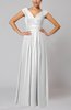 Simple V-neck Sleeveless Floor Length Ruching Evening Dresses