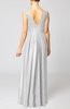 Simple V-neck Sleeveless Floor Length Ruching Evening Dresses