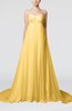 Cinderella Outdoor Empire Backless Chiffon Court Train Pleated Bridal Gowns