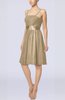 Plain A-line Spaghetti Chiffon Mini Sash Wedding Guest Dresses