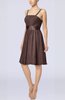 Plain A-line Spaghetti Chiffon Mini Sash Wedding Guest Dresses