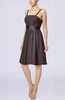 Plain A-line Spaghetti Chiffon Mini Sash Wedding Guest Dresses