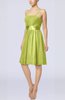 Plain A-line Spaghetti Chiffon Mini Sash Wedding Guest Dresses