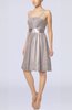 Plain A-line Spaghetti Chiffon Mini Sash Wedding Guest Dresses