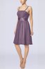 Plain A-line Spaghetti Chiffon Mini Sash Wedding Guest Dresses