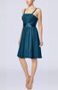 Plain A-line Spaghetti Chiffon Mini Sash Wedding Guest Dresses