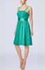 Plain A-line Spaghetti Chiffon Mini Sash Wedding Guest Dresses