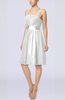 Plain A-line Spaghetti Chiffon Mini Sash Wedding Guest Dresses