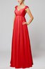 Elegant Hall Queen Anne Sleeveless Zipper Floor Length Sequin Bridal Gowns
