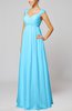 Elegant Hall Queen Anne Sleeveless Zipper Floor Length Sequin Bridal Gowns
