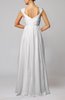 Elegant Hall Queen Anne Sleeveless Zipper Floor Length Sequin Bridal Gowns