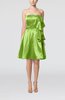 Plain Zip up Elastic Woven Satin Knee Length Ribbon Club Dresses