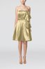 Plain Zip up Elastic Woven Satin Knee Length Ribbon Club Dresses