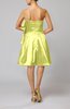 Plain Zip up Elastic Woven Satin Knee Length Ribbon Club Dresses