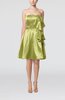 Plain Zip up Elastic Woven Satin Knee Length Ribbon Club Dresses