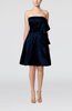 Plain Zip up Elastic Woven Satin Knee Length Ribbon Club Dresses