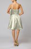 Plain Zip up Elastic Woven Satin Knee Length Ribbon Club Dresses