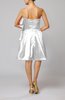 Plain Zip up Elastic Woven Satin Knee Length Ribbon Club Dresses