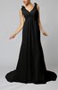 Plain Garden V-neck Sleeveless Backless Chiffon Bridal Gowns