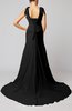 Plain Garden V-neck Sleeveless Backless Chiffon Bridal Gowns