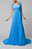 Plain Garden V-neck Sleeveless Backless Chiffon Bridal Gowns