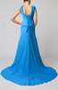 Plain Garden V-neck Sleeveless Backless Chiffon Bridal Gowns