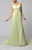 Plain Garden V-neck Sleeveless Backless Chiffon Bridal Gowns