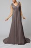 Plain Garden V-neck Sleeveless Backless Chiffon Bridal Gowns