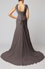 Plain Garden V-neck Sleeveless Backless Chiffon Bridal Gowns