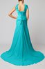 Plain Garden V-neck Sleeveless Backless Chiffon Bridal Gowns