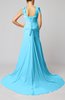 Plain Garden V-neck Sleeveless Backless Chiffon Bridal Gowns