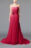 Elegant Hall Column Strapless Sleeveless Lace up Court Train Bridal Gowns