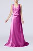 Elegant Column V-neck Sleeveless Elastic Woven Satin Appliques Evening Dresses