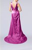 Elegant Column V-neck Sleeveless Elastic Woven Satin Appliques Evening Dresses