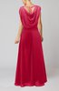 Modest Sheath V-neck Chiffon Floor Length Beaded Wedding Guest Dresses