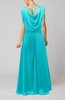 Modest Sheath V-neck Chiffon Floor Length Beaded Wedding Guest Dresses