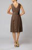 Romantic Column V-neck Chiffon Ribbon Wedding Guest Dresses