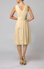Romantic Column V-neck Chiffon Ribbon Wedding Guest Dresses