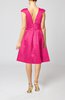 Elegant A-line Short Sleeve Taffeta Knee Length Pleated Bridesmaid Dresses
