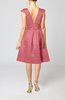 Elegant A-line Short Sleeve Taffeta Knee Length Pleated Bridesmaid Dresses