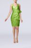 Simple Sheath Sleeveless Backless Elastic Woven Satin Pleated Party Dresses
