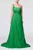 Romantic Outdoor One Shoulder Sleeveless Backless Chiffon Flower Bridal Gowns