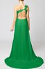 Romantic Outdoor One Shoulder Sleeveless Backless Chiffon Flower Bridal Gowns