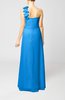 Plain One Shoulder Sleeveless Zipper Floor Length Sash Evening Dresses