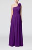 Plain One Shoulder Sleeveless Zipper Floor Length Sash Evening Dresses