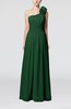 Plain One Shoulder Sleeveless Zipper Floor Length Sash Evening Dresses