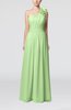 Plain One Shoulder Sleeveless Zipper Floor Length Sash Evening Dresses