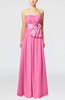 Plain Column Zipper Chiffon Floor Length Wedding Guest Dresses