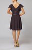 Romantic Short Sleeve Zip up Knee Length Sash Wedding Guest Dresses