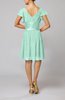 Romantic Short Sleeve Zip up Knee Length Sash Wedding Guest Dresses